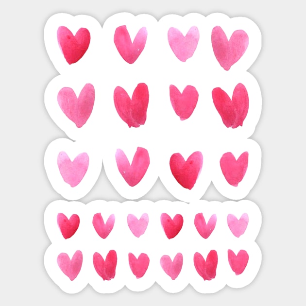 Watercolor Hearts Sticker by crumpetsandcrabsticks